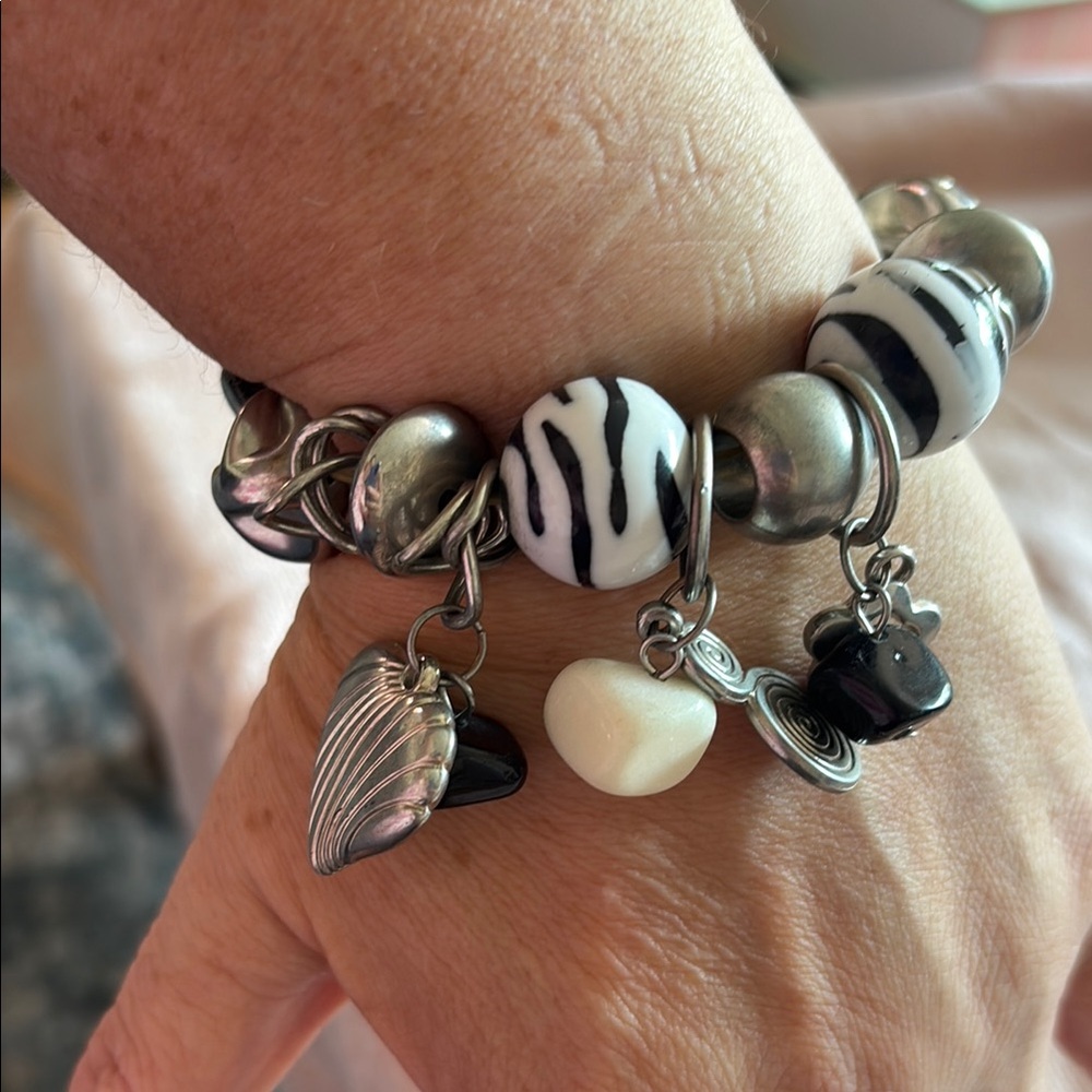 Black and White Charm Bracelet